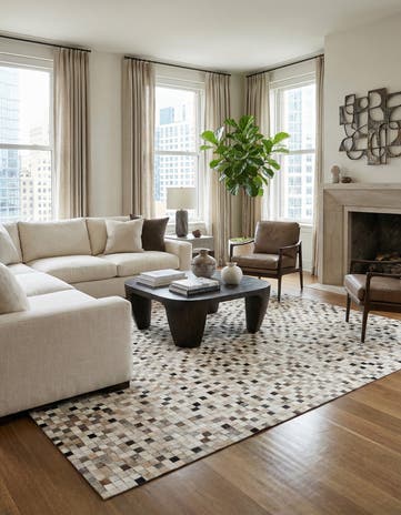 8' 1 x 9' 11 Cowhide Stocks Rug