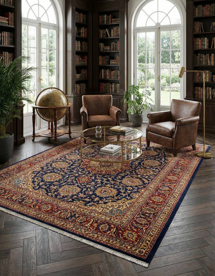 Detail image of  9' 7 x 12' 9  Hand Knotted Kashmar Persian Wool Rug