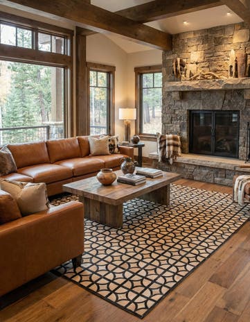8' 1 x 10' Cowhide Leather Rug