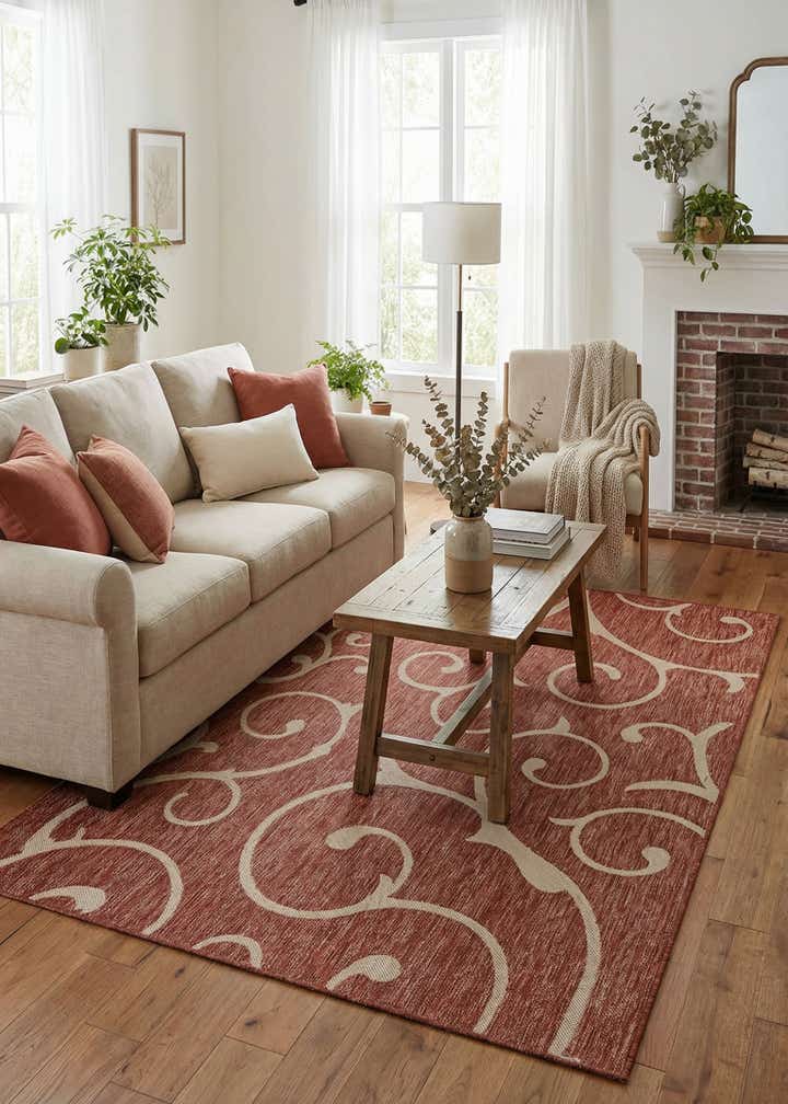 5' 3 x 8' Easy-Clean Botanical Indoor / Outdoor Rug