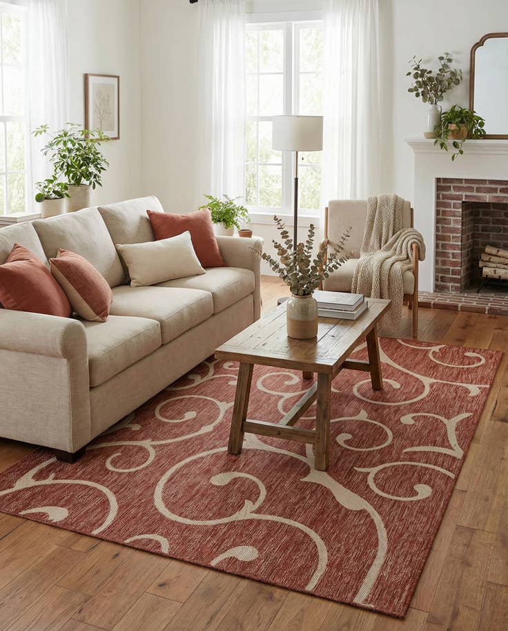 Detail image of 5' 3 x 8' Easy-Clean Botanical Indoor / Outdoor Rug