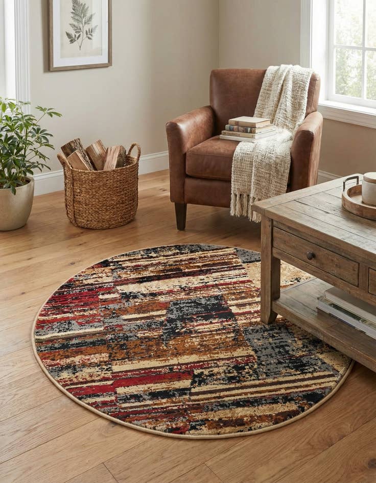 Detail image of 3' x 3' Saturn Round Rug