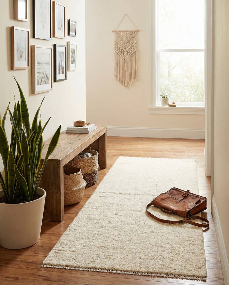 Detail image of 2' 7 x 6' 1 Hand Knotted Moroccan Wool Runner Rug