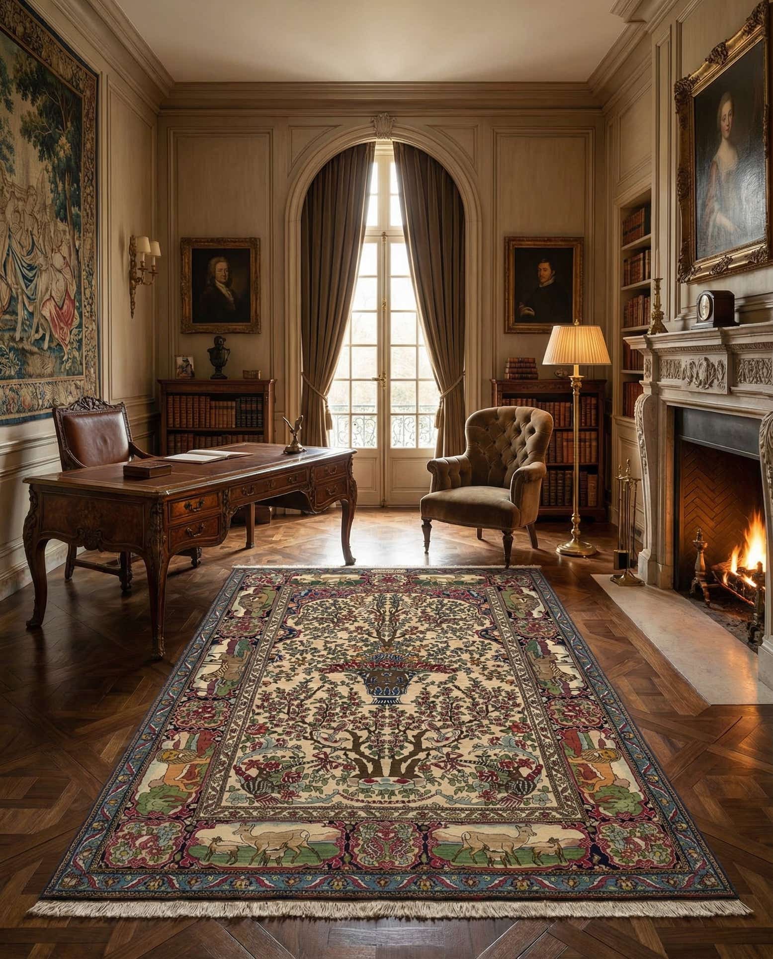 4' 8 x 7' 1 Teheran antique Rug