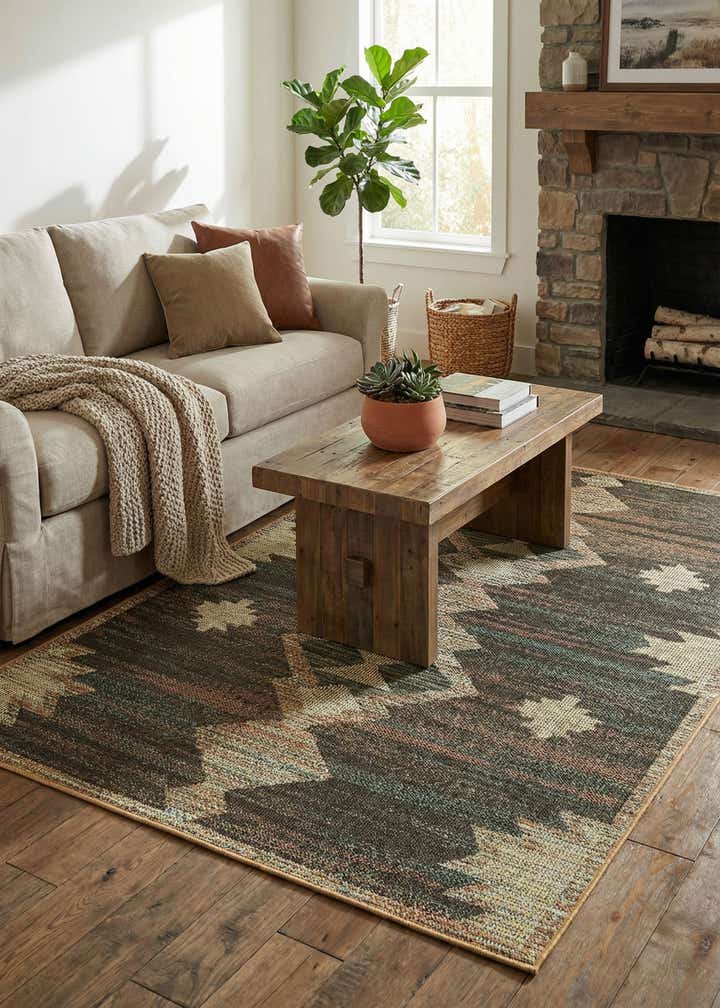 5' 3 x 7' 7 Easy-Clean Baja Indoor / Outdoor Rug