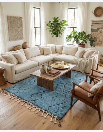 5' 6 x 7' 7 Hand Knotted Moroccan Wool Rug