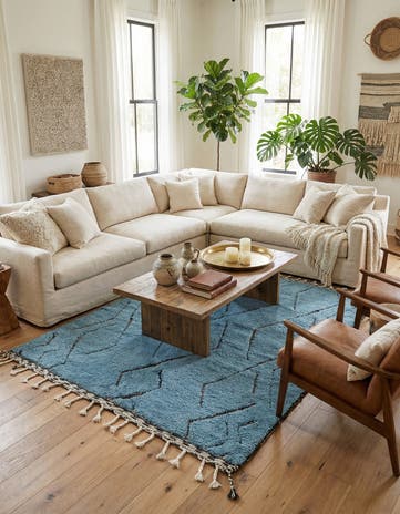 5' 6 x 7' 7 Hand Knotted Moroccan Wool Rug