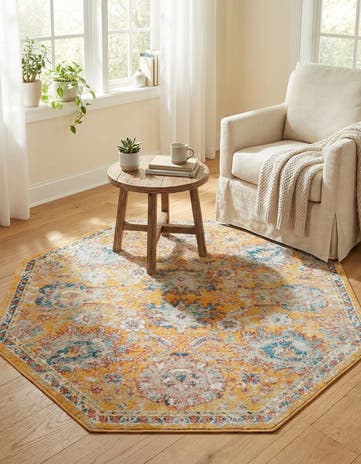 Yellow Lola Octagon Rug