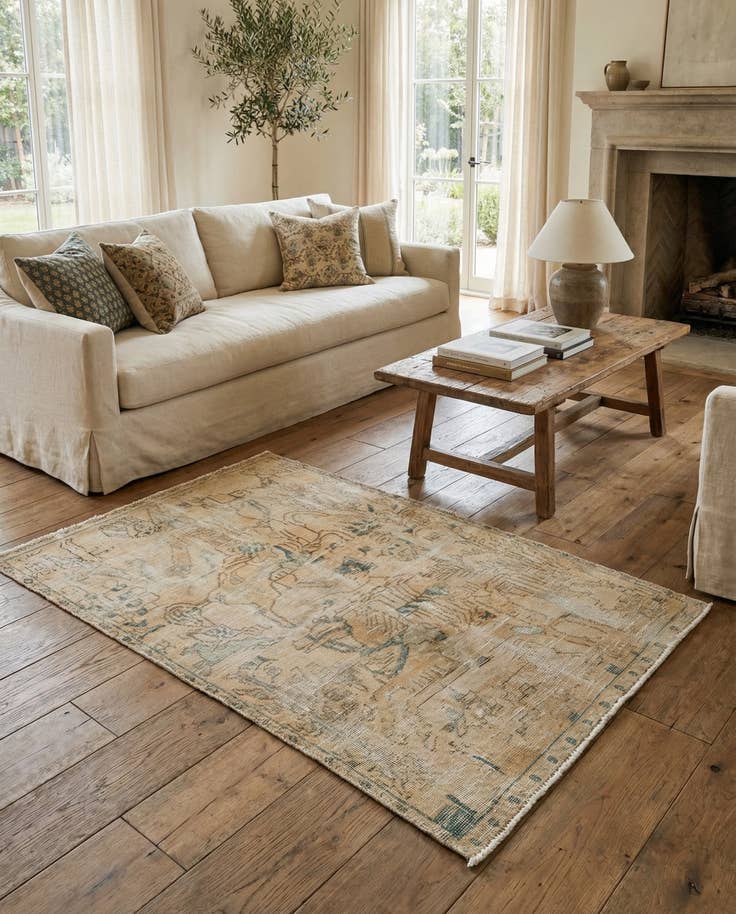 Detail image of 3' x 4' 7 Hand Knotted Ultra Vintage Persian Wool Rug