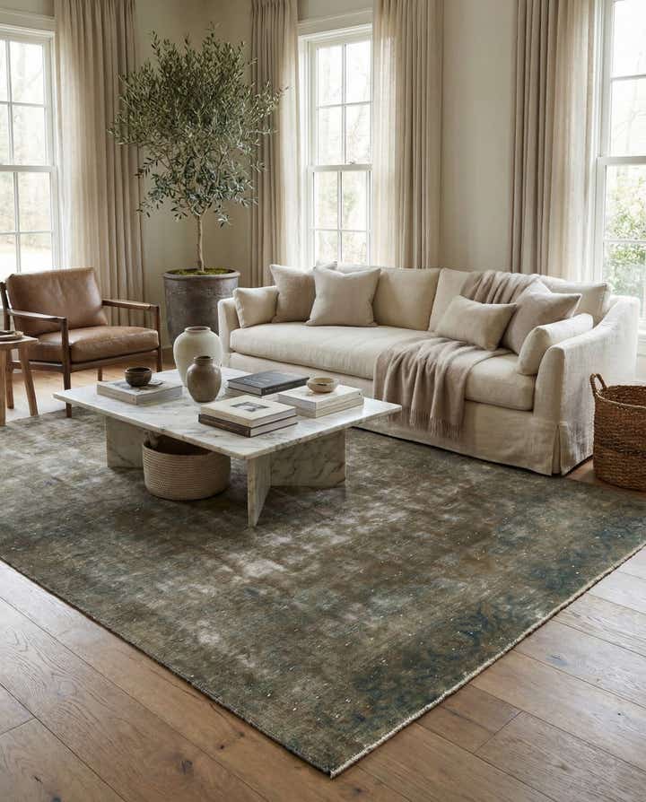 6' 9 x 8' 9 Hand Knotted Ultra Vintage Persian Wool Rug