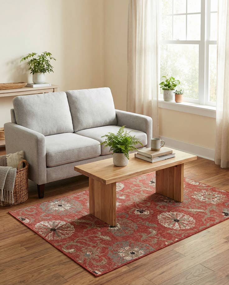 Detail image of 4' x 6' Easy-Clean Botanical Indoor / Outdoor Rug