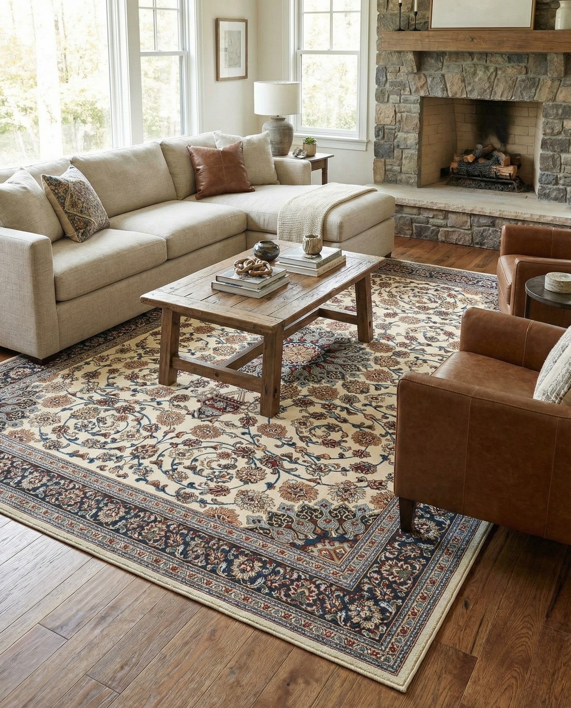 9' x 12' Easy-Clean Traditional Indoor / Outdoor Rug