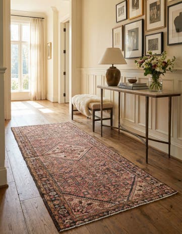 3' 8 x 9' 3 Hand Knotted Ultra Vintage Persian Wool Runner Rug