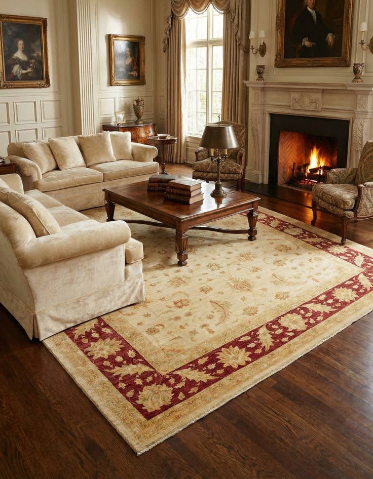 Detail image of 10' 1 x 13' 7  Hand Knotted Peshawar Ziegler Rug