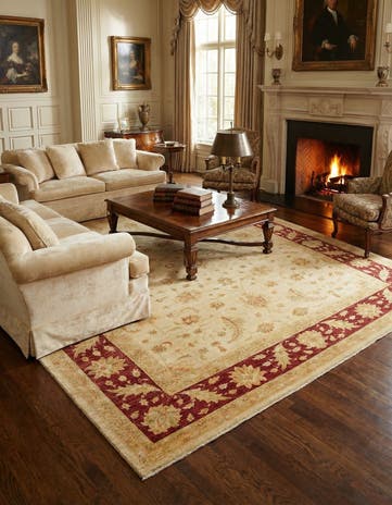 10' 1 x 13' 7 Hand Knotted Peshawar Ziegler Rug