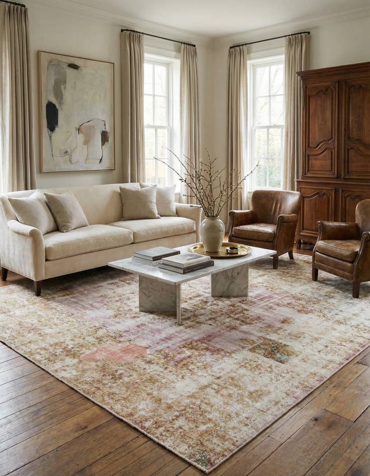 Detail image of 9' 6 x 12' 7  Hand Knotted Ultra Vintage Persian Wool Rug