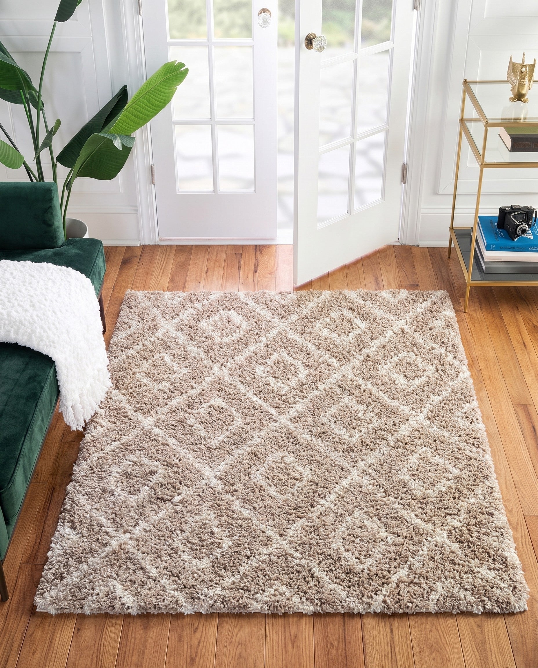 4' x 4' Lattice Shag Square Rug