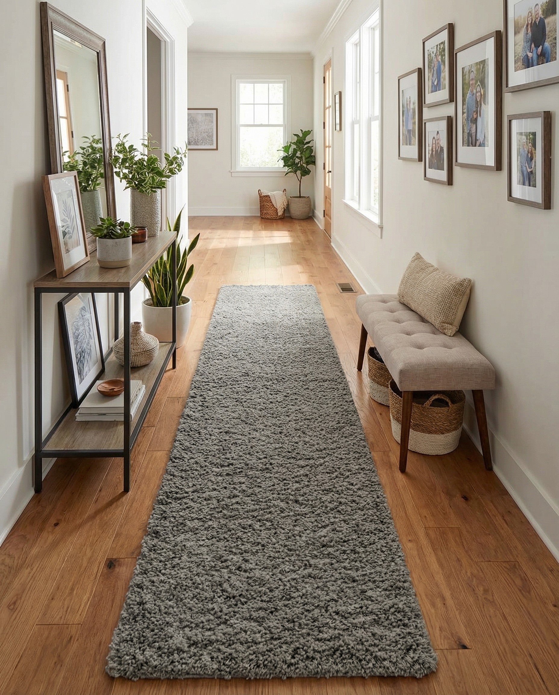  2' 7 x 16' 5 Solid Shag Runner Rug