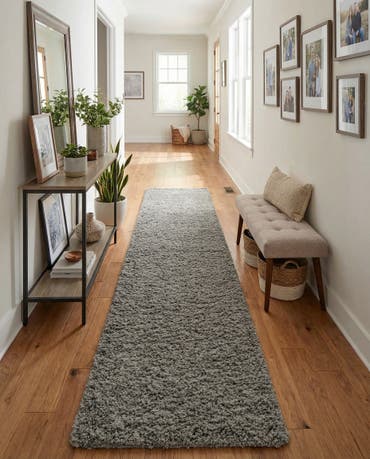  2' 7 x 16' 5 Solid Shag Runner Rug