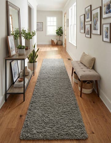 2' 7 x 16' 5 Solid Shag Runner Rug
