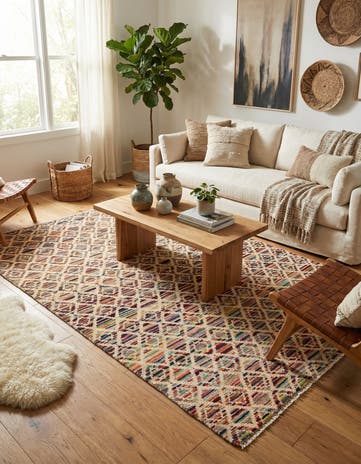 5' 3 x 7' Hand Knotted Darya Wool Rug