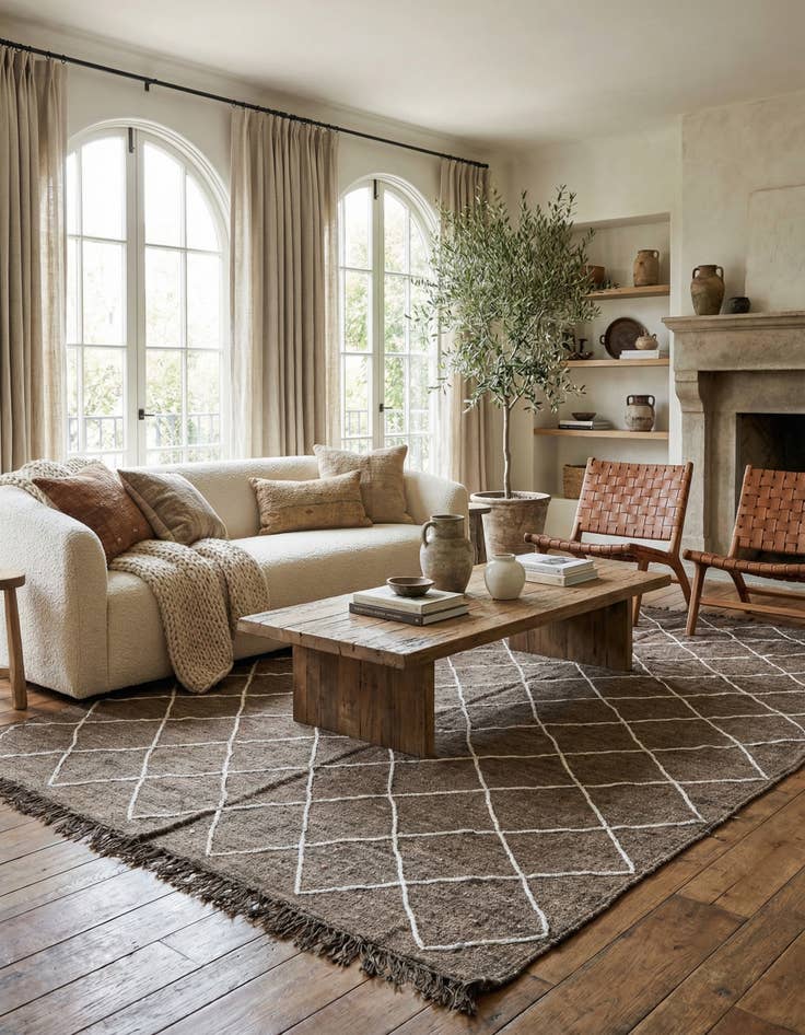 Detail image of 5' x 7' 8  Hand Knotted Moroccan Wool Rug