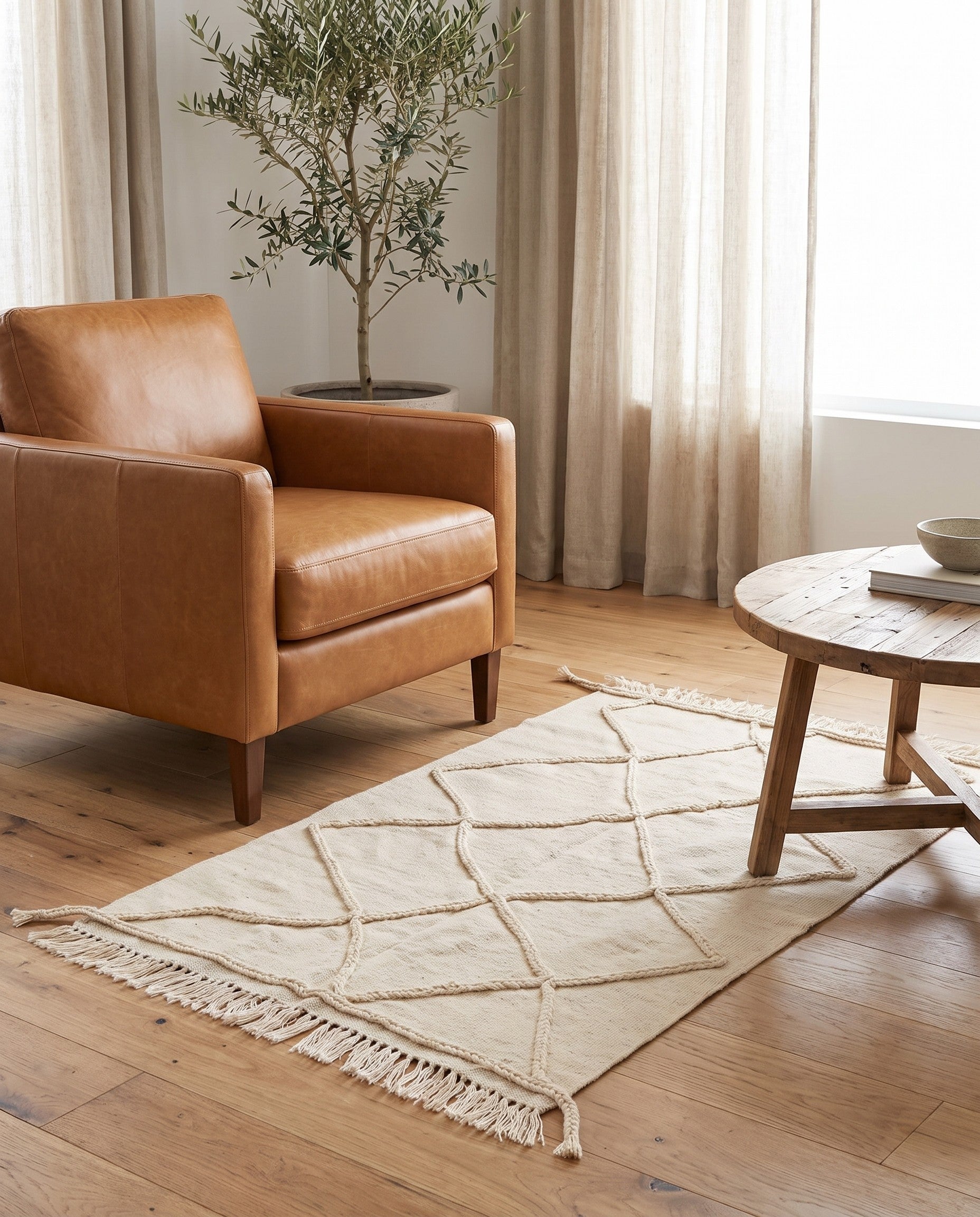 3' 6 x 5' 2 Hand Woven Moroccan Wool Rug