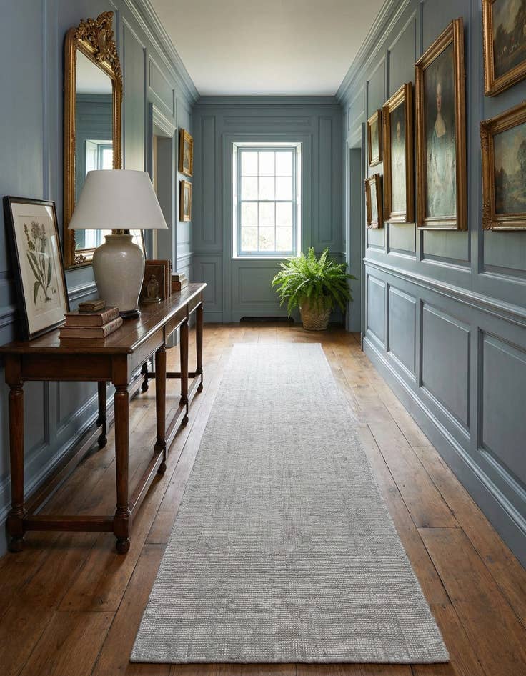 Detail image of  2' 7 x 12'  Hand Woven Jill Zarin English Manor Farmhouse Wool Runner Rug