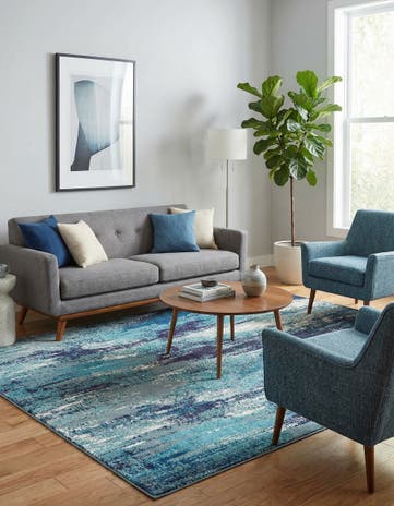 Blue Washable Sevilla Rug