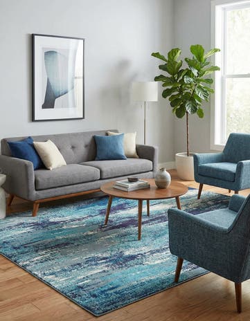 Blue Washable Sevilla Rug