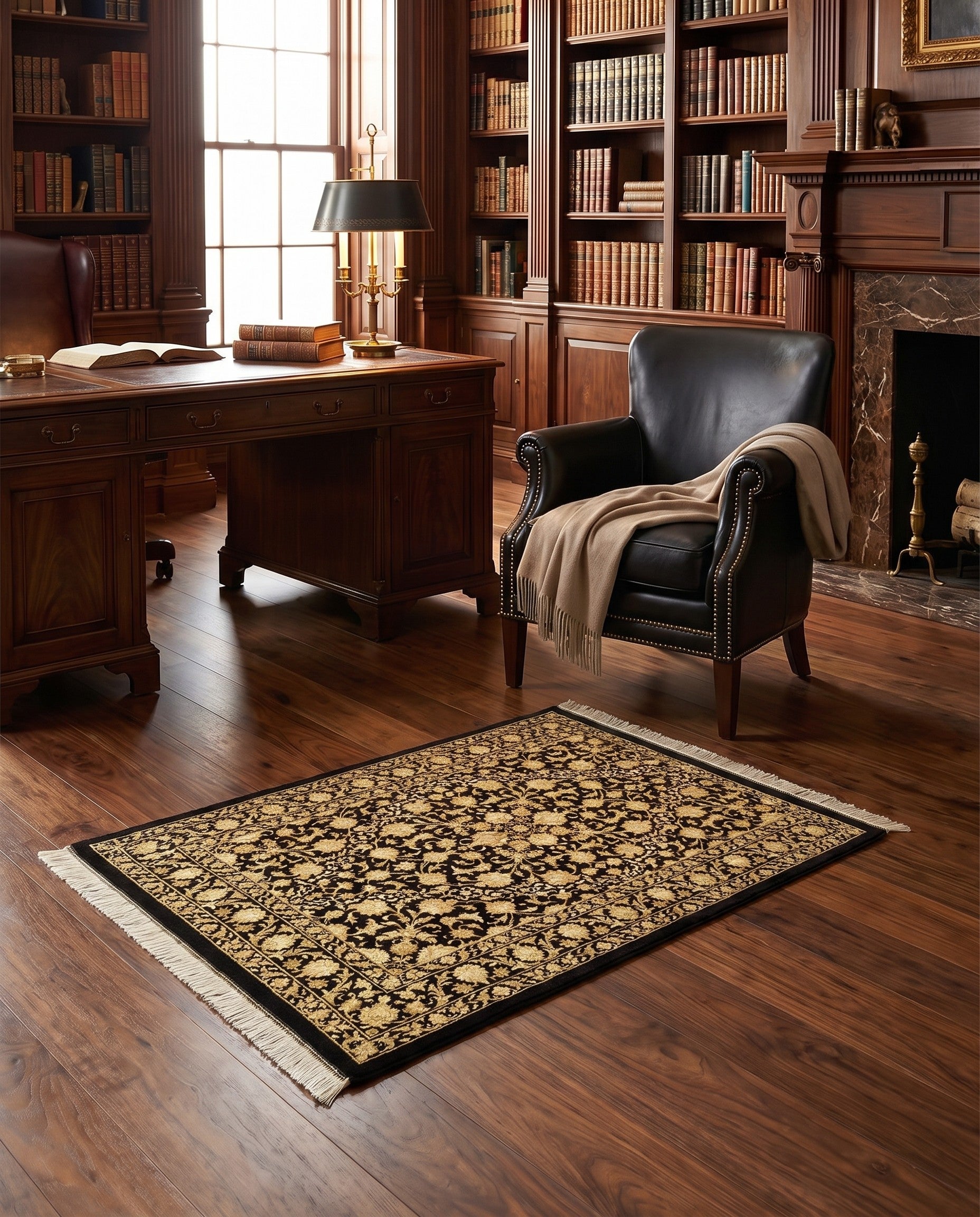 3' 5 x 4' 11 Ghom Silk Rug
