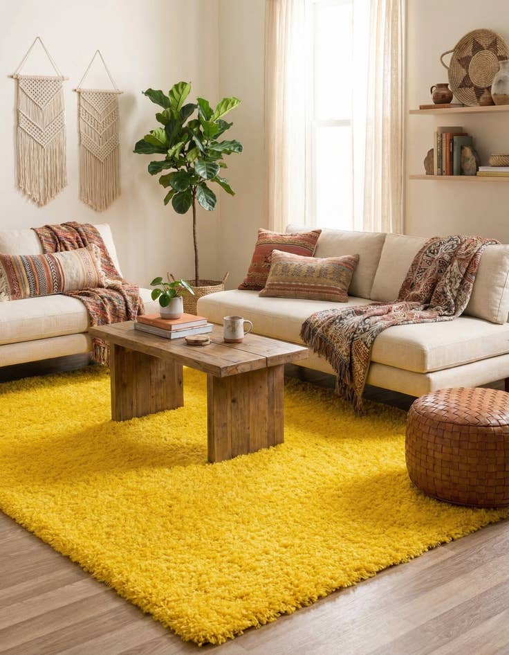 Detail image of  7' 10 x 11' Solid Shag Rug