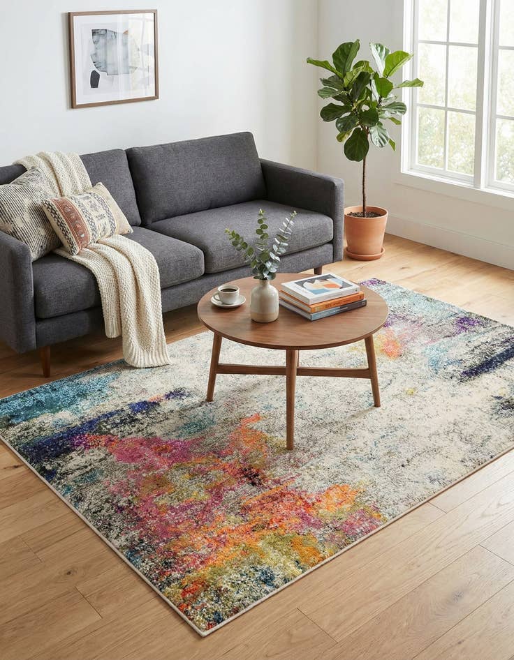 Detail image of 3' 3 x 5' 3  Washable Spectrum Rug