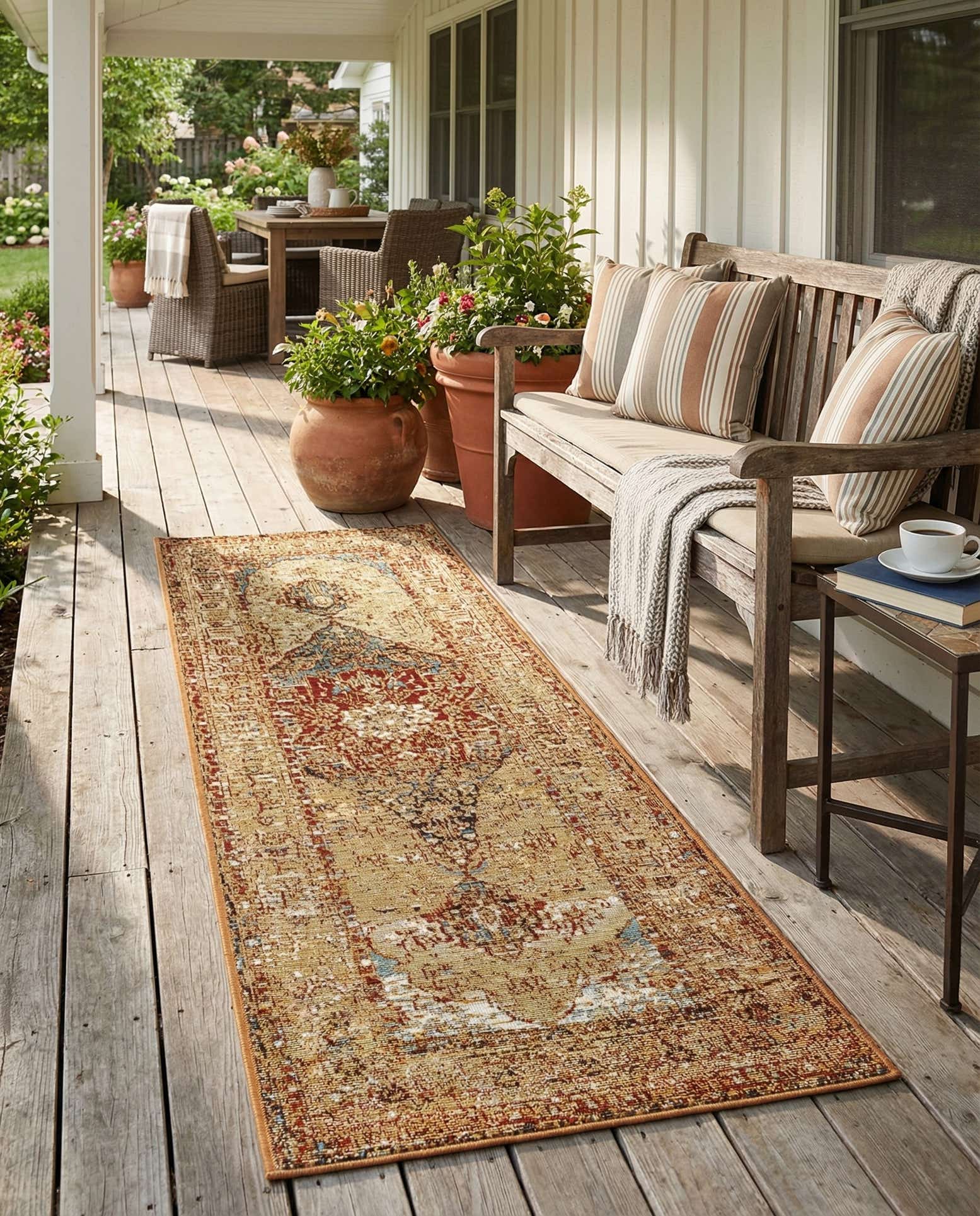 2' x 6' Easy-Clean Traditional Indoor / Outdoor Runner Rug