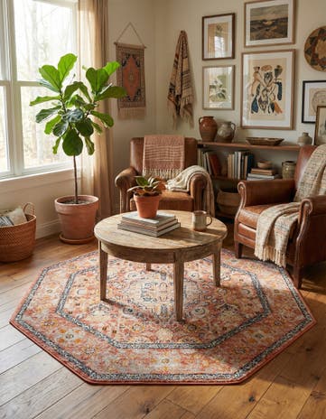 Brick Red Lola Octagon Rug