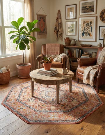 Brick Red Lola Octagon Rug