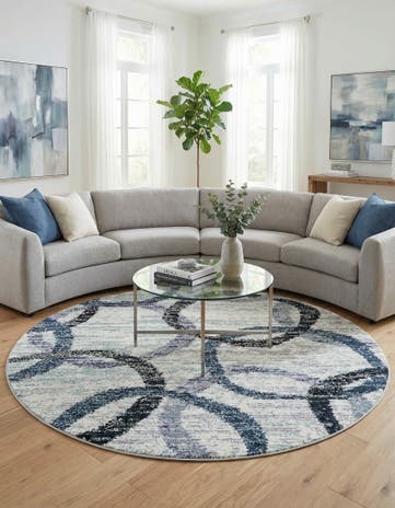 Ivory Tucson Round Rug