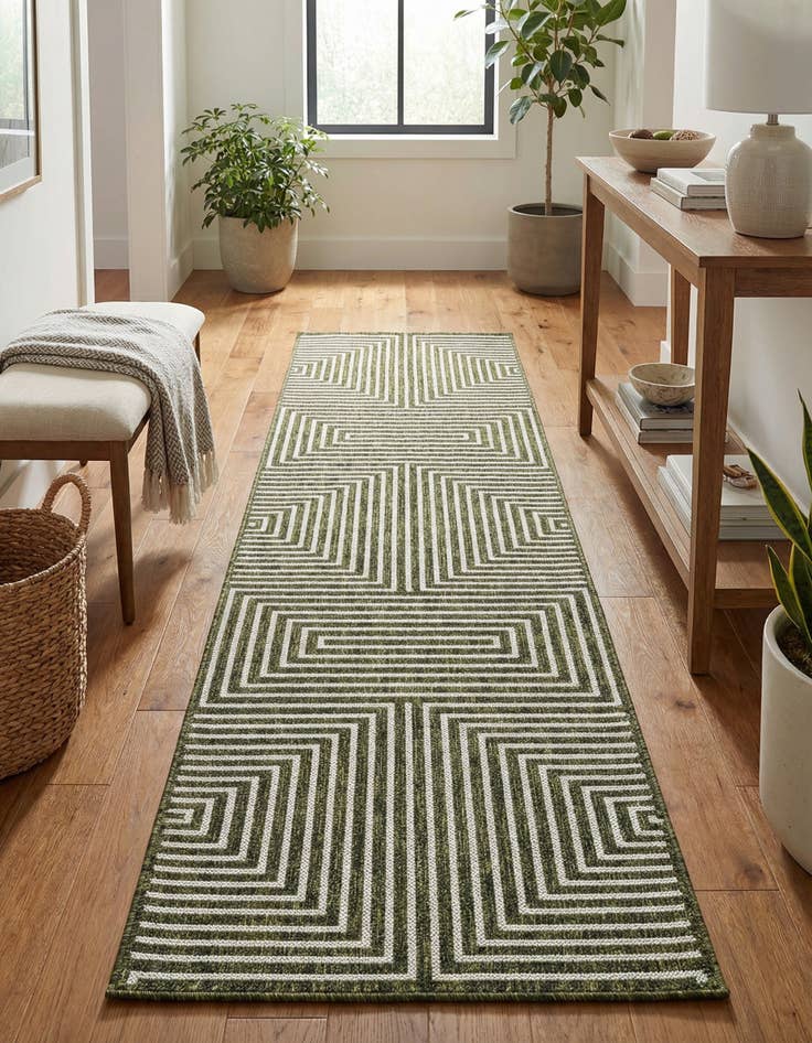 Detail image of 2' x 8' Easy-Clean Modern Indoor / Outdoor Runner Rug