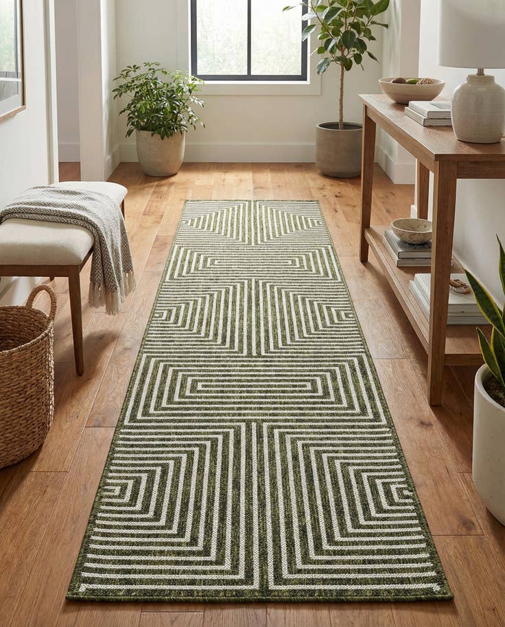 Detail image of 2' x 8' Easy-Clean Modern Indoor / Outdoor Runner Rug