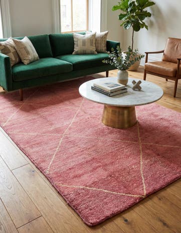 4' 9 x 6' 8 Hand Knotted Moroccan Wool Rug
