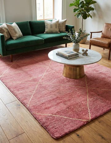 4' 9 x 6' 8 Hand Knotted Moroccan Wool Rug