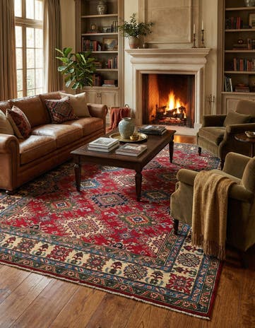 6' 5 x 9' 9 Hand Knotted Kazak Rug