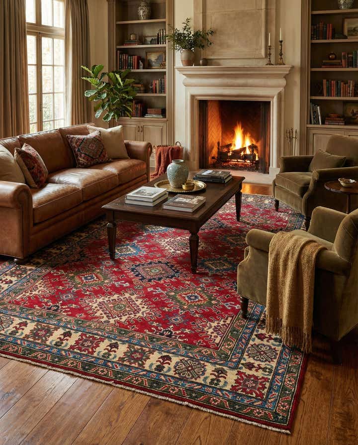 6' 5 x 9' 9 Hand Knotted Kazak Rug