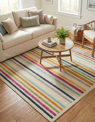 Beige Easy-Clean Aruba Indoor / Outdoor Square Rug