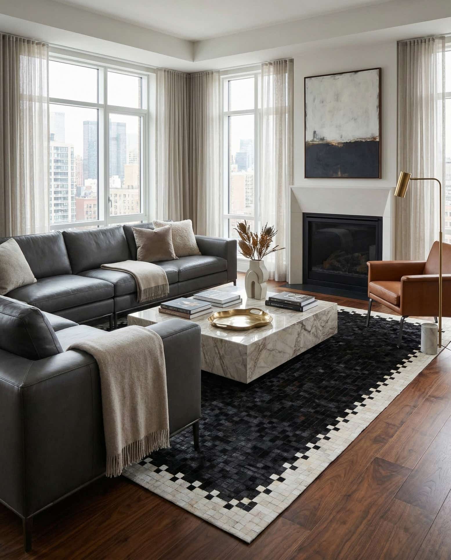 8' 2 x 9' 11 Cowhide Stocks Rug