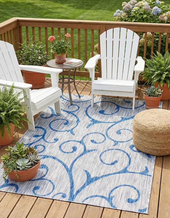 4' x 6' Easy-Clean Botanical Indoor / Outd...