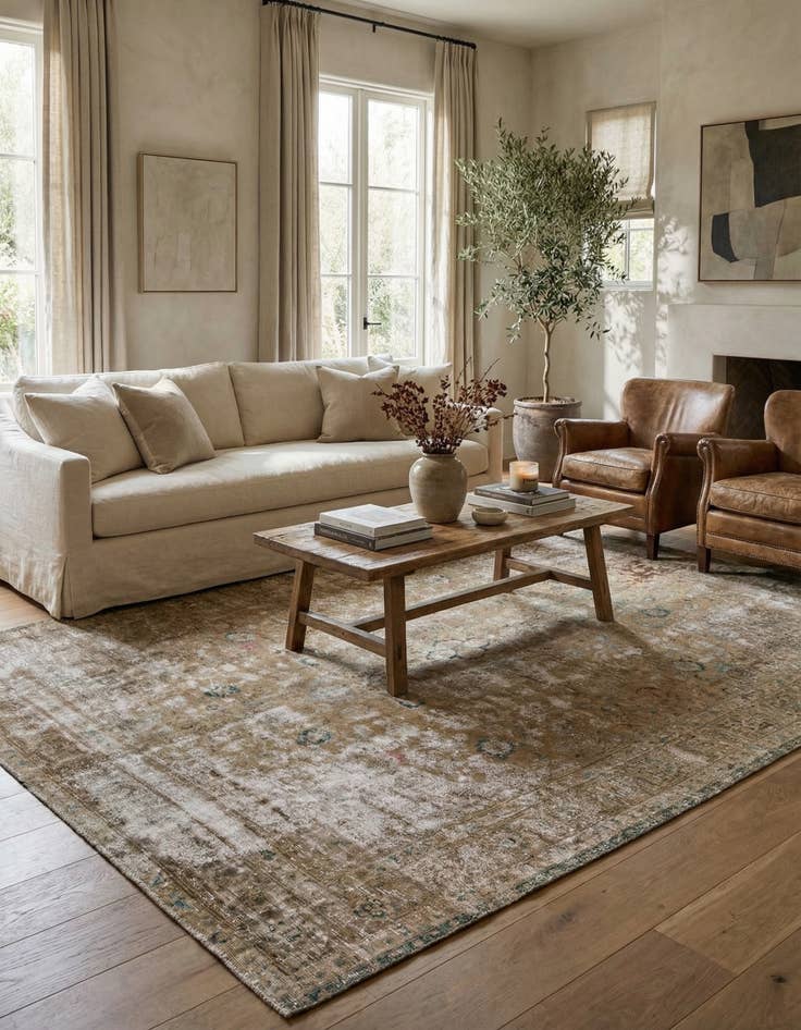 Detail image of 9' 7 x 11' 2  Hand Knotted Ultra Vintage Persian Wool Rug