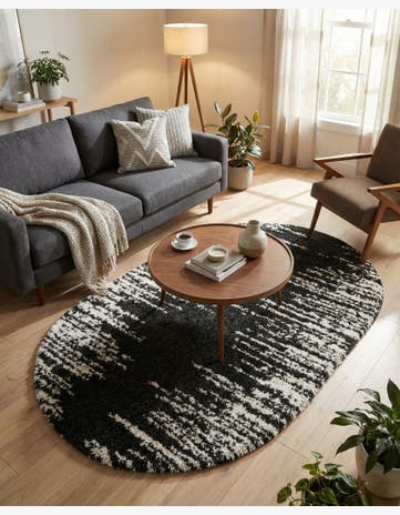 5' 3 x 8' Serenity Shag Oval Rug