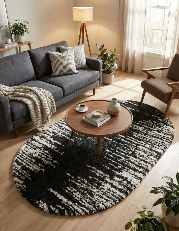 5' 3 x 8' Serenity Shag Oval Rug