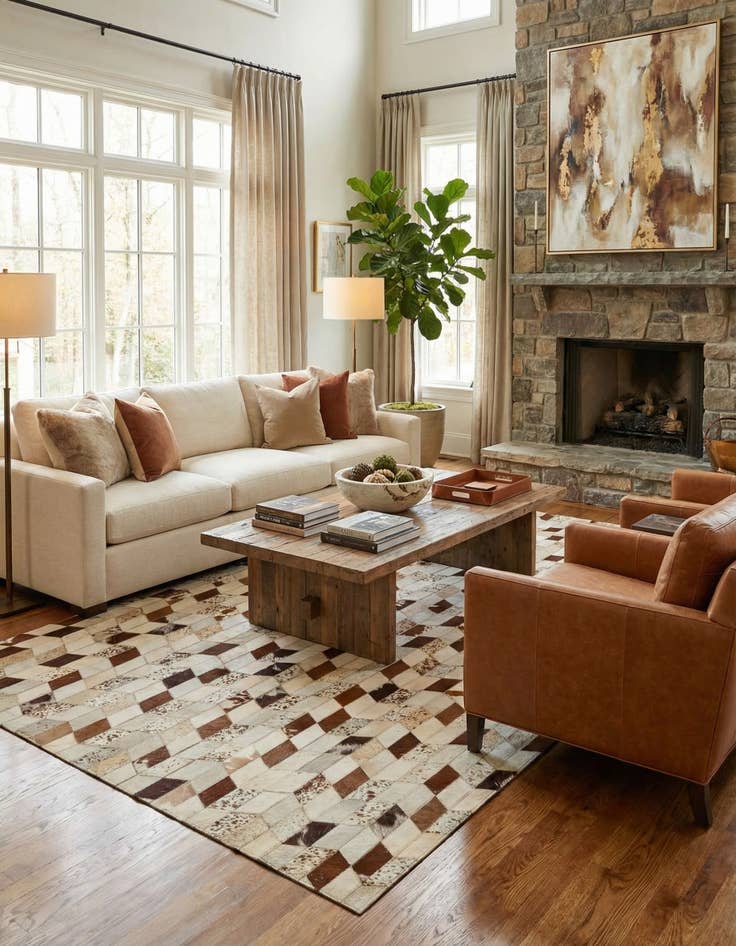 Detail image of  5' x 8' 1 Cowhide - Patchwork Rug